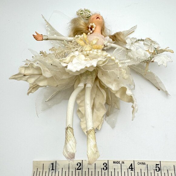 Windward Fairy Angel Ornament Holiday Christmas White Cream Floral  Design Gift - Picture 11 of 11